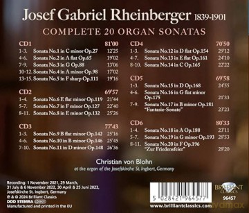 Christian Von Blohn: Rheinberger: Complete 20 Organ Sonatas [6CD]