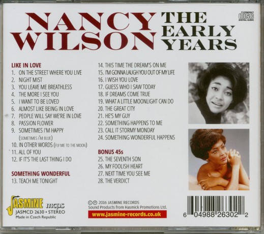 Nancy Wilson: The Early Years (2 Complete Albums & Bonus Singles) [CD]