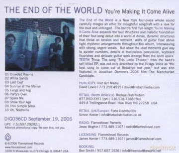 End Of The World: Youre Making It Come Alive [CD]