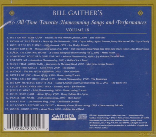 Bill Gaither: 20 All-Time Favorite Homecoming Vol18 [CD]