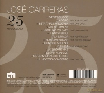 Jose Carreras: 25 Meraviglioso [CD]