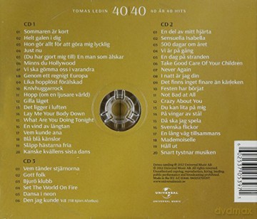 Tomas Ledin: 40 Ar 40 Hits Ett Samlingsalbum [3CD]