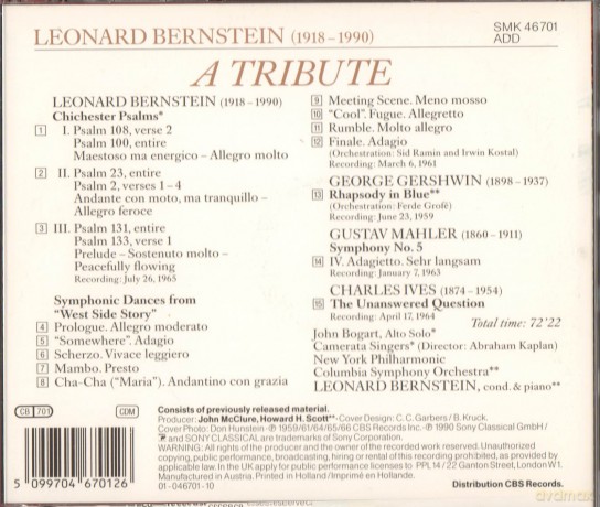 Leonard Bernstein: A Tribute [CD]