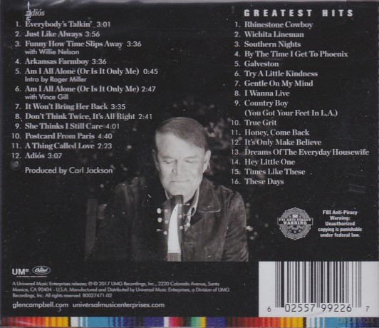 Glen Campbell: Adios - 2-Cd Edition [2CD]