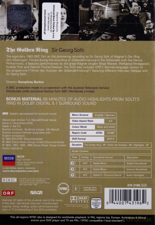 Georg Solti: The Golden Ring (Documentary) [DVD]