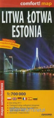 Litwa Łotwa Estonia mapa samochodowa 1:700 000 [KSIĄŻKA]