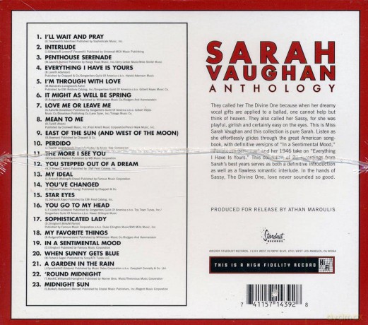 Sarah Vaughan: Anthology [CD]