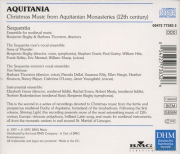 Sequentia: Aquitania: Christmas Music From Aquitanian Monasteries [CD]
