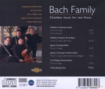 W.F. Bach: Bach Family Chamber Music for Two Flutes [CD]