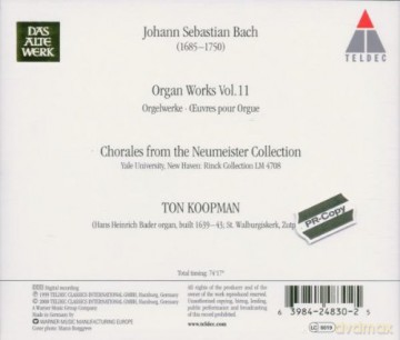 Johann Sebastian Bach: Bach: Organ Works, Vol 11 - Neumeister Chorales /koopman [CD]