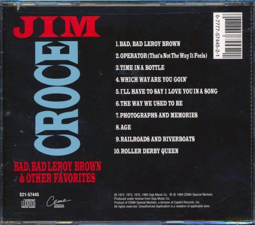 Jim Croce: Bad, Bad Leroy Brown [CD]
