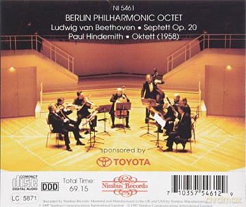 Ludwig Van Beethoven: Beethoven - Septet, Op 20; Hindemith - Octet [CD]