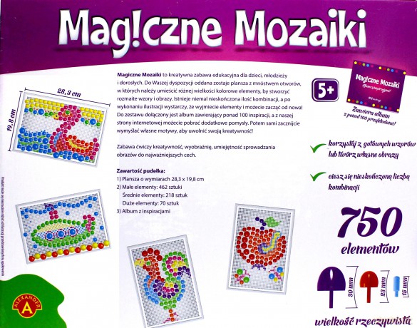 Magiczne mozaiki - Kreatywność i edukacja 750 [ZABAWKA]