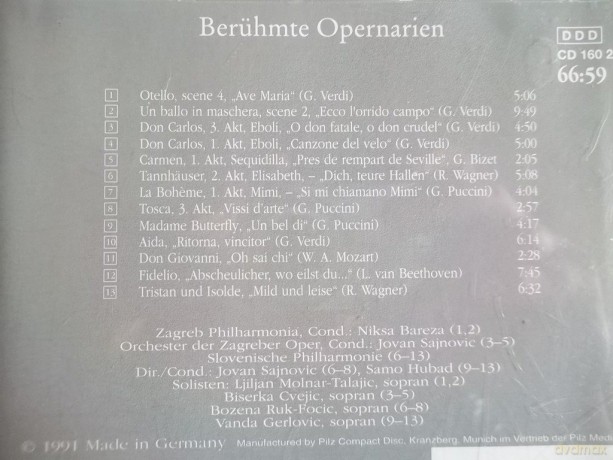 Beruhmte Opernarien: Beruhmte Opernarien [CD]