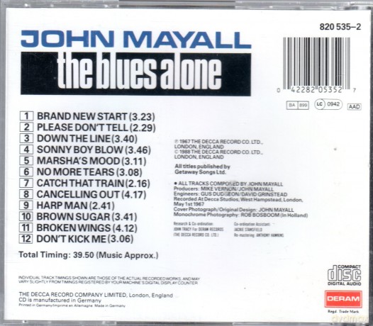 John Mayall: Blues Alone [CD]