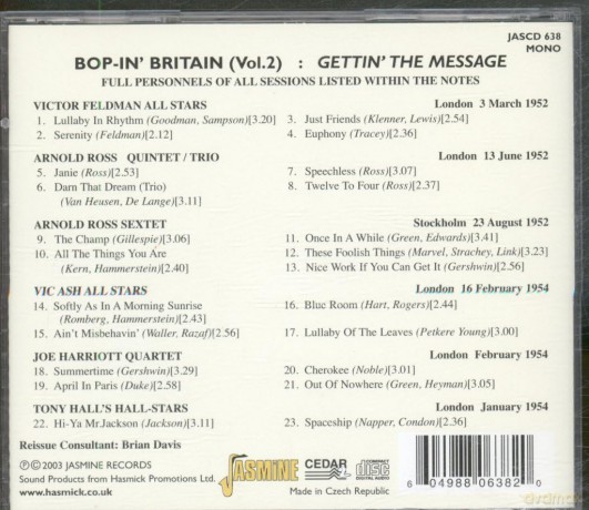 Bop in Britain Volume 2: Gettin' the Message [2CD]