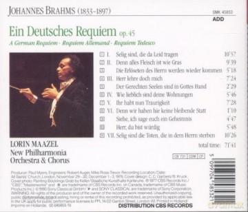 Johannes Brahms: Brahms: Ein Deutsches Requiem [CD]