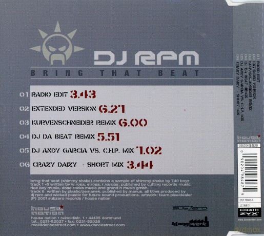 Dj Rpm: Bring That Beat [CD]