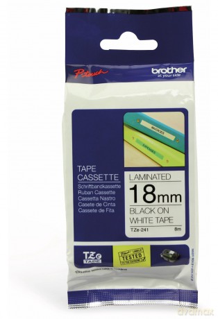 Brother: Brother - Laminated Tape - Black On White - Roll