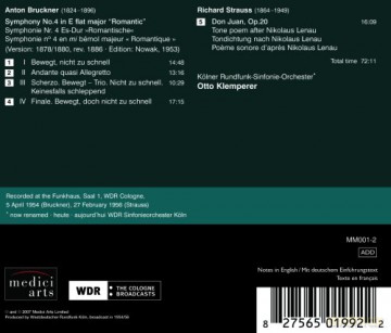 Otto Klemperer: Bruckner - Symphony No 4; Strauss, R - Don Juan [CD]