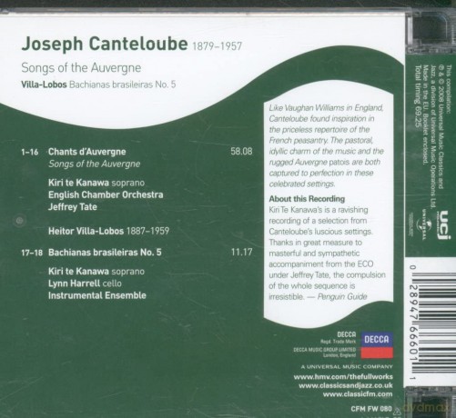 Kiri Te Kanawa: Canteloube: Chants D'Auvergne [CD]