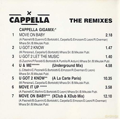 Cappella - Remixes: Cappella A Remixes [CD]