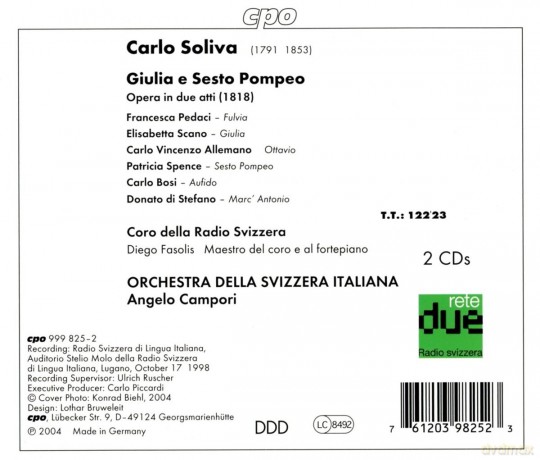 C. Soliva: Carla Soliva: Giulia E Sesto Pompeo [2CD]