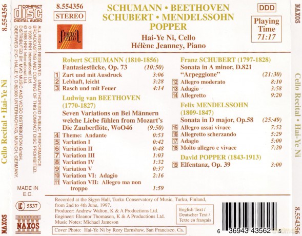 Cello Recital [CD]