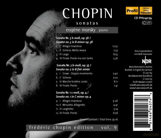 Eugene Mursky: Chopin: Sonatas [CD]