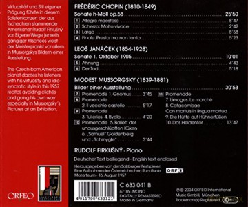 Rudolf Firkusny: Chopin; JanCek; Mussorgsky - Piano Works [CD]