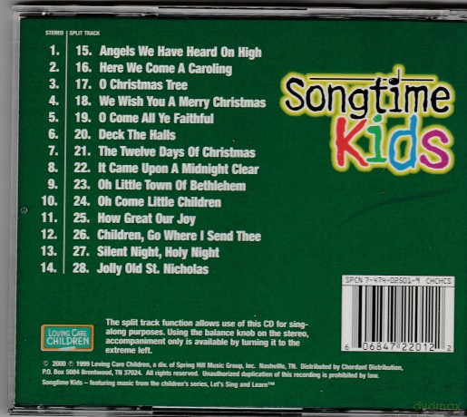 Songtime Kids: Christmas Carols [CD]
