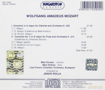 Wolfgang Amadeus Mozart: Clarinet Concer [CD]