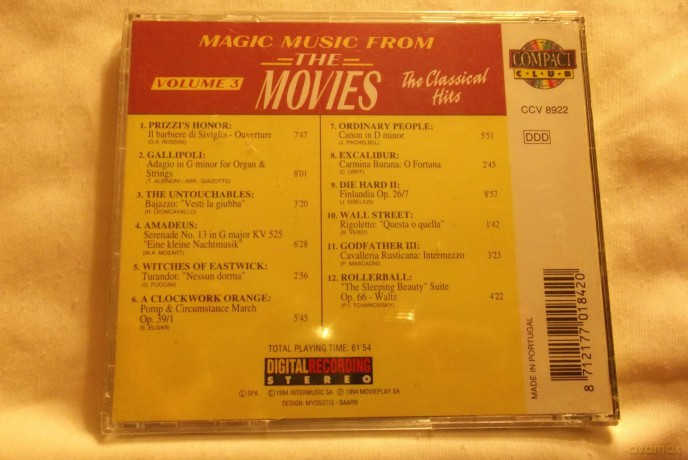 Magic Music From Movies Volume 3: Classical Hits [CD]