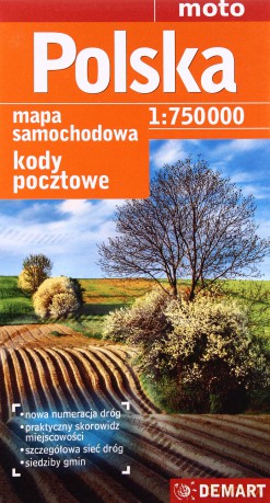 Mapa drogowa POLSKA + Kody Poczt. 1:750 000 [KSIĄŻKA]