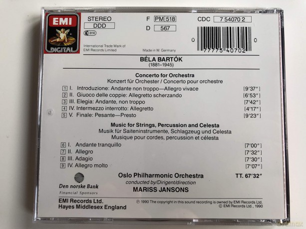 Oslo Po: Concerto for Orchestra [CD]