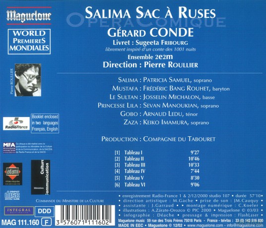 Gerard Conde: Conde: Salima, Opera Pour Tous [CD]