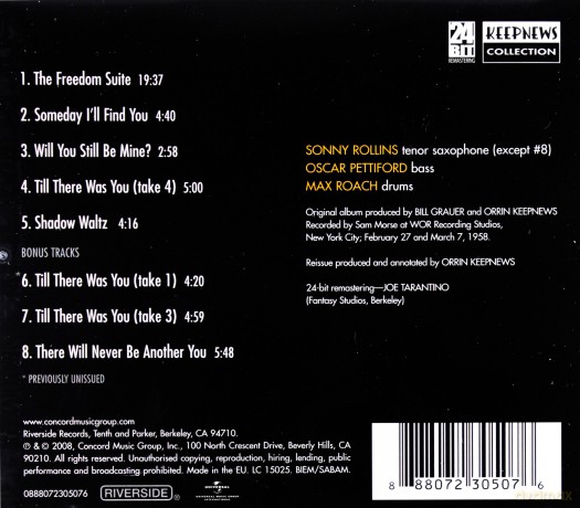 Sonny Rollins: Freedom Suite (Keepnews Collection) [CD]
