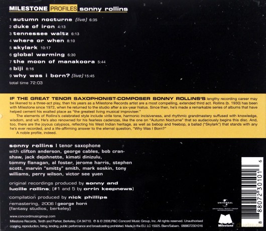Sonny Rollins: Milestone Profiles [CD]