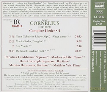 Cornelius: Cornelius: Complete Lieder Volume 4 [CD]
