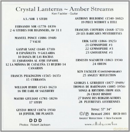 Ken Fackler: Crystal Lanterns Amber Streams Guitar [CD]