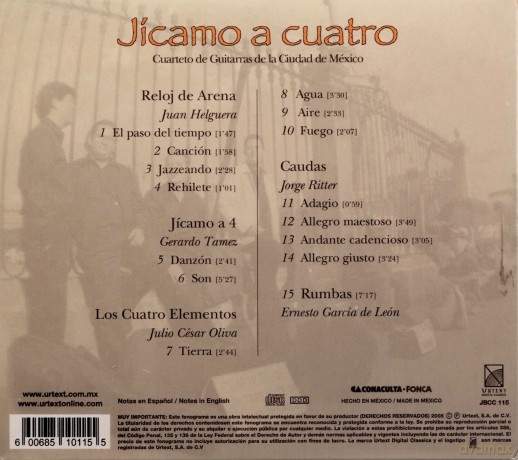 Cuarteto De Guitarras De La Ciudad De M Xico: Cuarteto Guitarras Ciudade Mexico-Jicamo A Cuatro [CD]