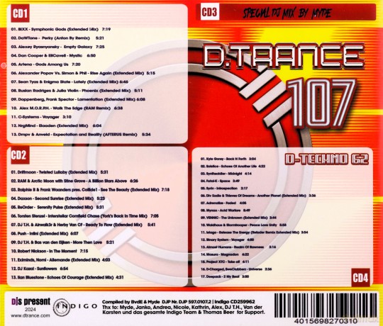 D.Trance 107 (Incl. D-Techno 62) [4CD]