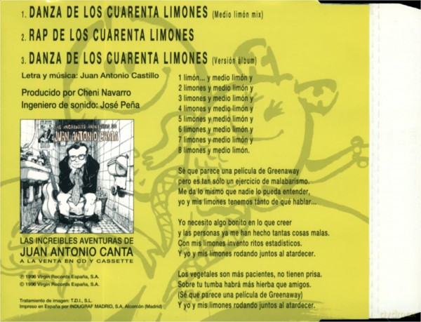 Juan Antonio Canta: Danza De Los Cuarenta Limones [CD]