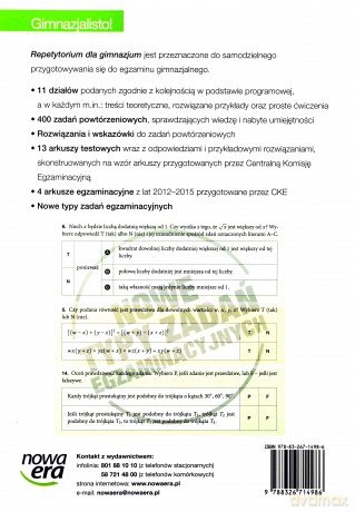 Matematyka GIM Repetytorium Gimnazjalne 1-3 [KSIĄŻKA]