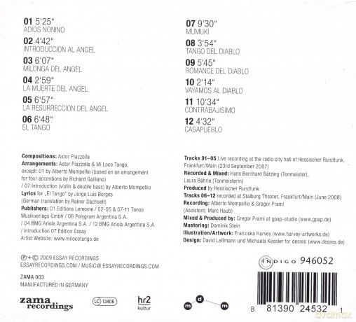 Mi Loco Tango: Del Diabolo Y Del Angel [CD]