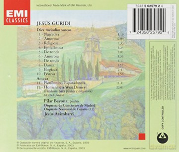 Jesus Guridi: Diez Melodias Vascas [CD]