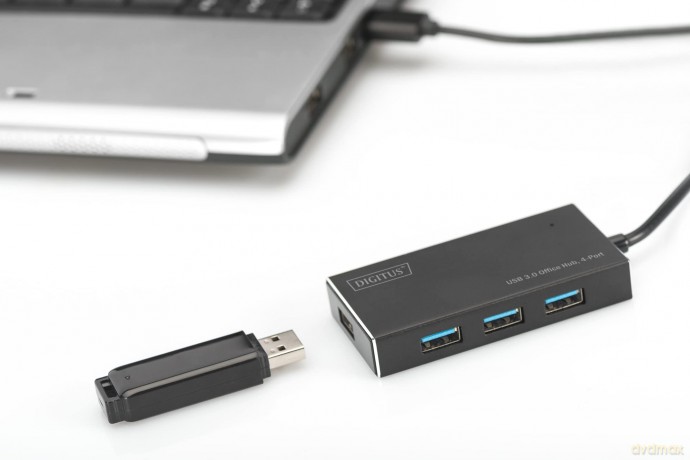 Usb Hub 4port Usb 3.0: Digitus Da702401 Hub 3 Porte, Nero [CD]