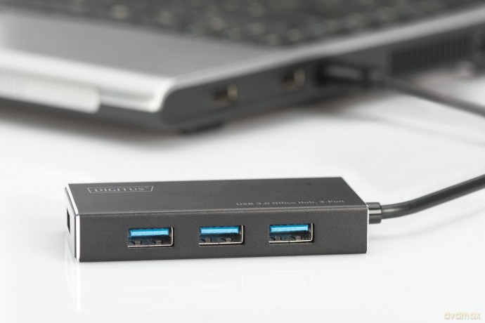 Usb Hub 4port Usb 3.0: Digitus Da702401 Hub 3 Porte, Nero [CD]