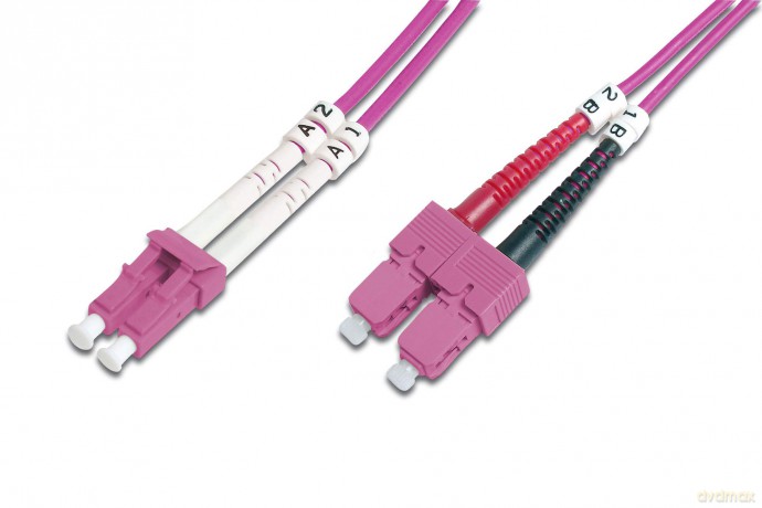 Lwl Duplexkabel Lc<>Sc 2m Om4: Digitus Dk2532024 Cavo Fibra Ottica Lc A Sc, Multimode Duplex 50/125 Om4, 2 M [CD]