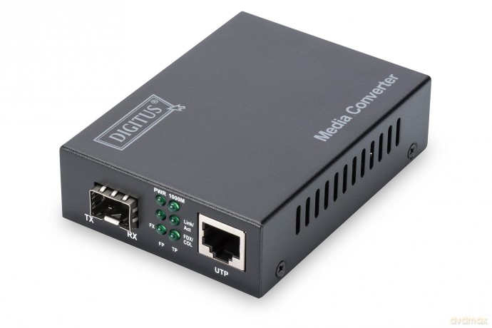 Media Conv.Sf: Digitus Dn82130 Convertitore 10/100/1000 Gigabit Media Converter Rj45 Fibra Ottica Con Modulo Sfp [CD]